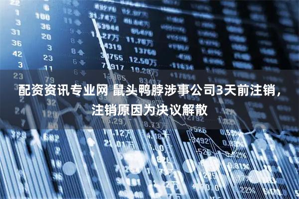 配资资讯专业网 鼠头鸭脖涉事公司3天前注销，注销原因为决议解散